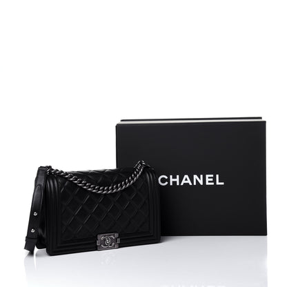 Chanel Calfskin Quilted New Medium Boy Flap Black 12 of 12