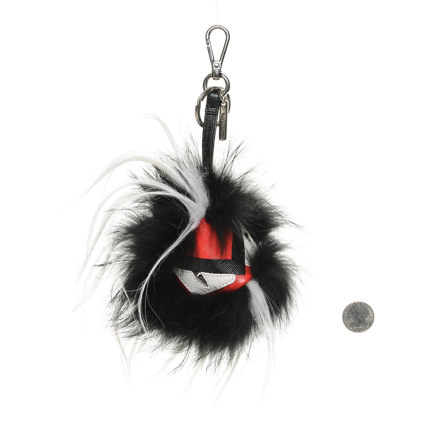 Vitello Elite Fox Goat Fur Igor Monster Bag Bug Cube Charm Rosso Black White