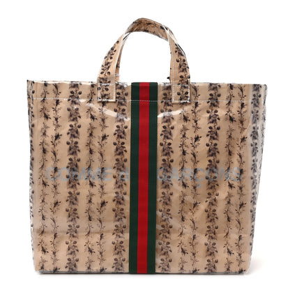 Gucci X COME DE GARCONS Plastic Web Floral Paper Shopper Tote 1 of 9
