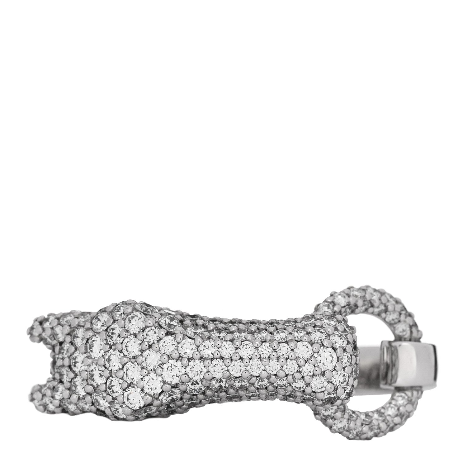 Hermes 18K White Gold Diamond Galop Ring 52 6 3 of 7