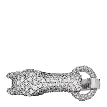 Hermes 18K White Gold Diamond Galop Ring 52 6 3 of 7