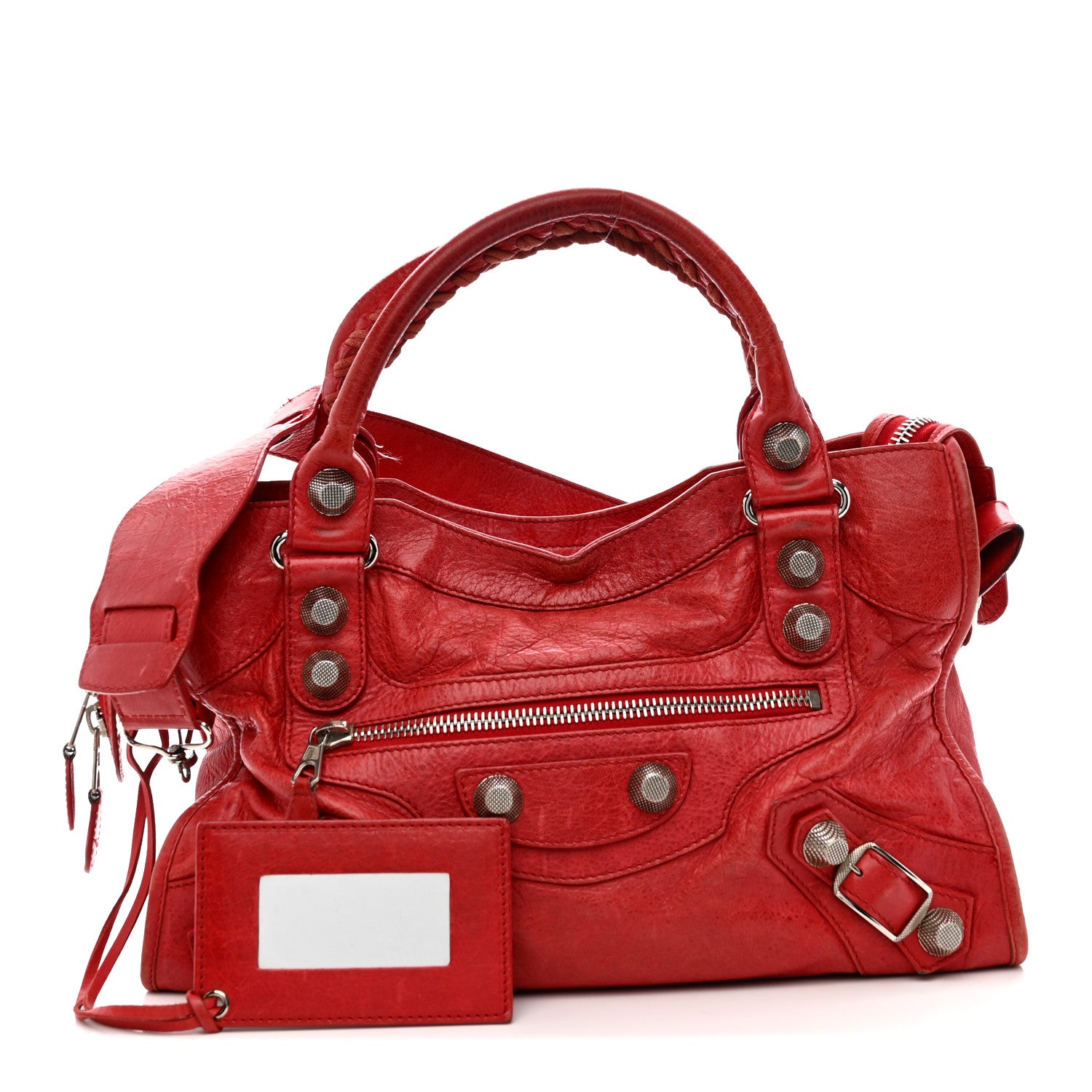 Balenciaga Agneau Giant 21 Silver Hardware City Rouge Coquelicot