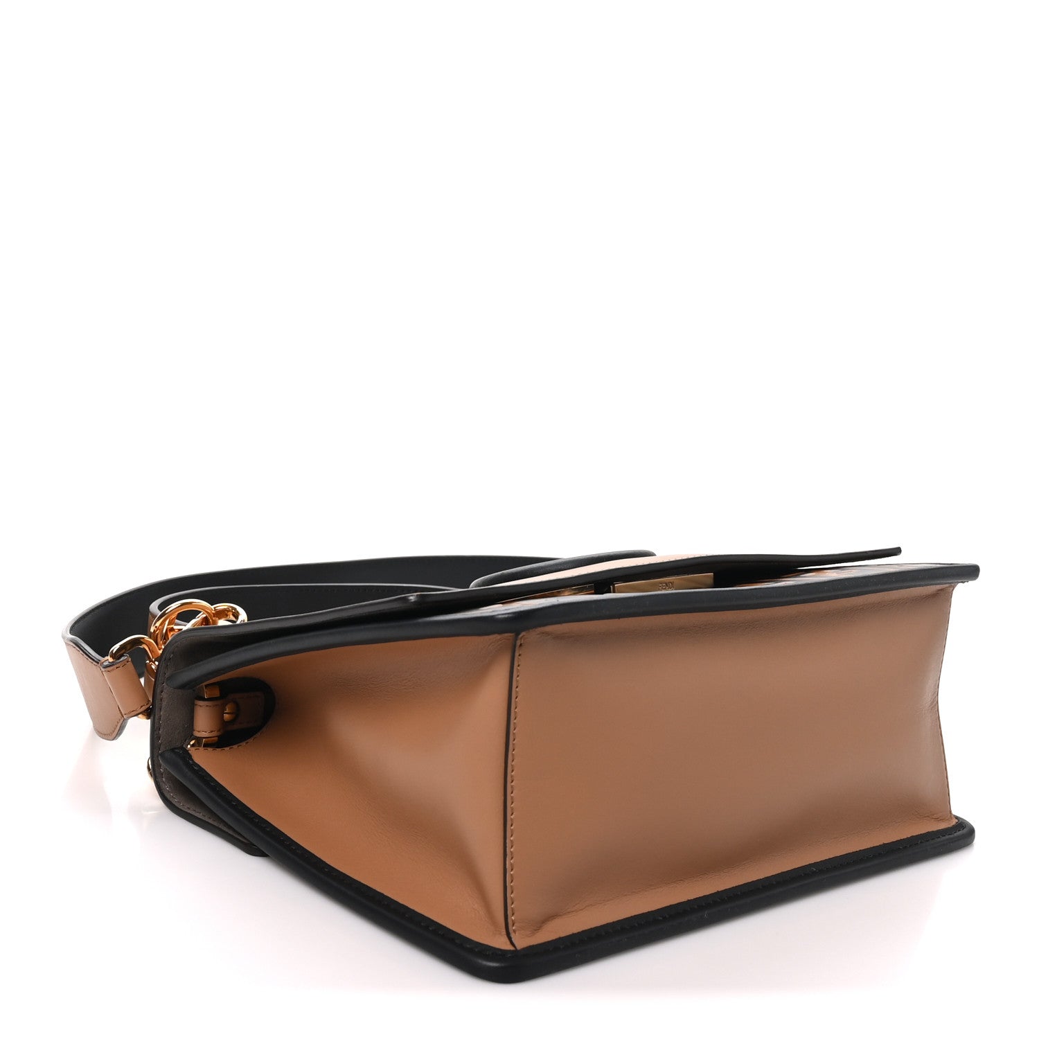 Fendi Vitello Century F is Fendi FF Embossed Kan I Shoulder Bag Orzo Tobacco 4 of 9