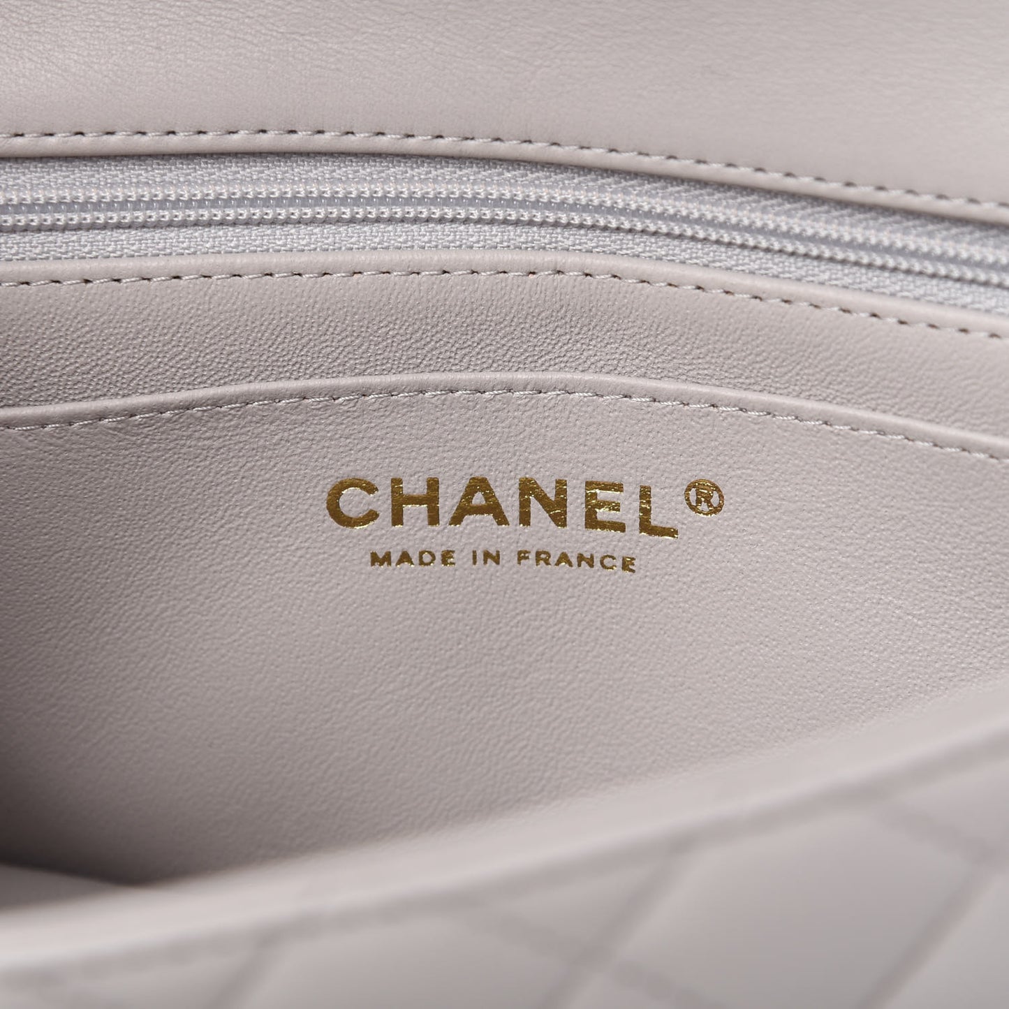 Lambskin Quilted Mini Top Handle Rectangular Flap Grey