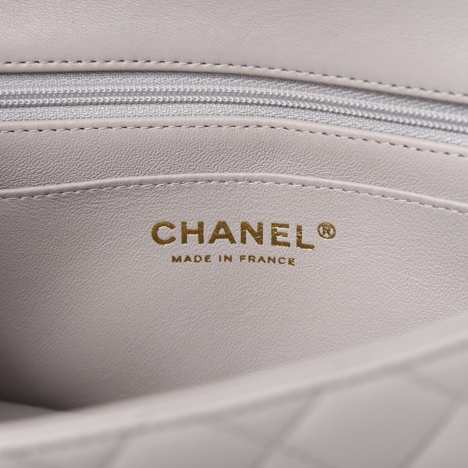 Chanel Lambskin Quilted Mini Top Handle Rectangular Flap Grey 8 of 11