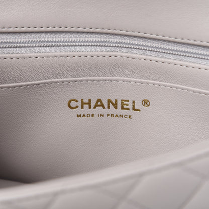 Chanel Lambskin Quilted Mini Top Handle Rectangular Flap Grey 8 of 11