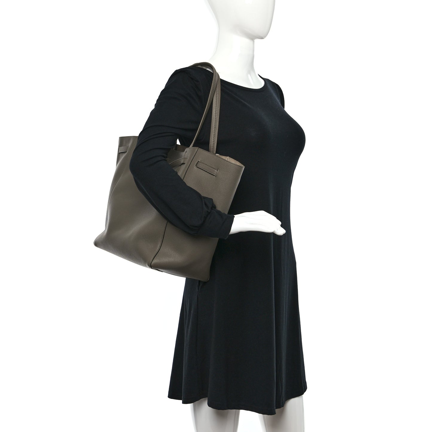Soft Grained Calfskin Small Belt Cabas Phantom Taupe