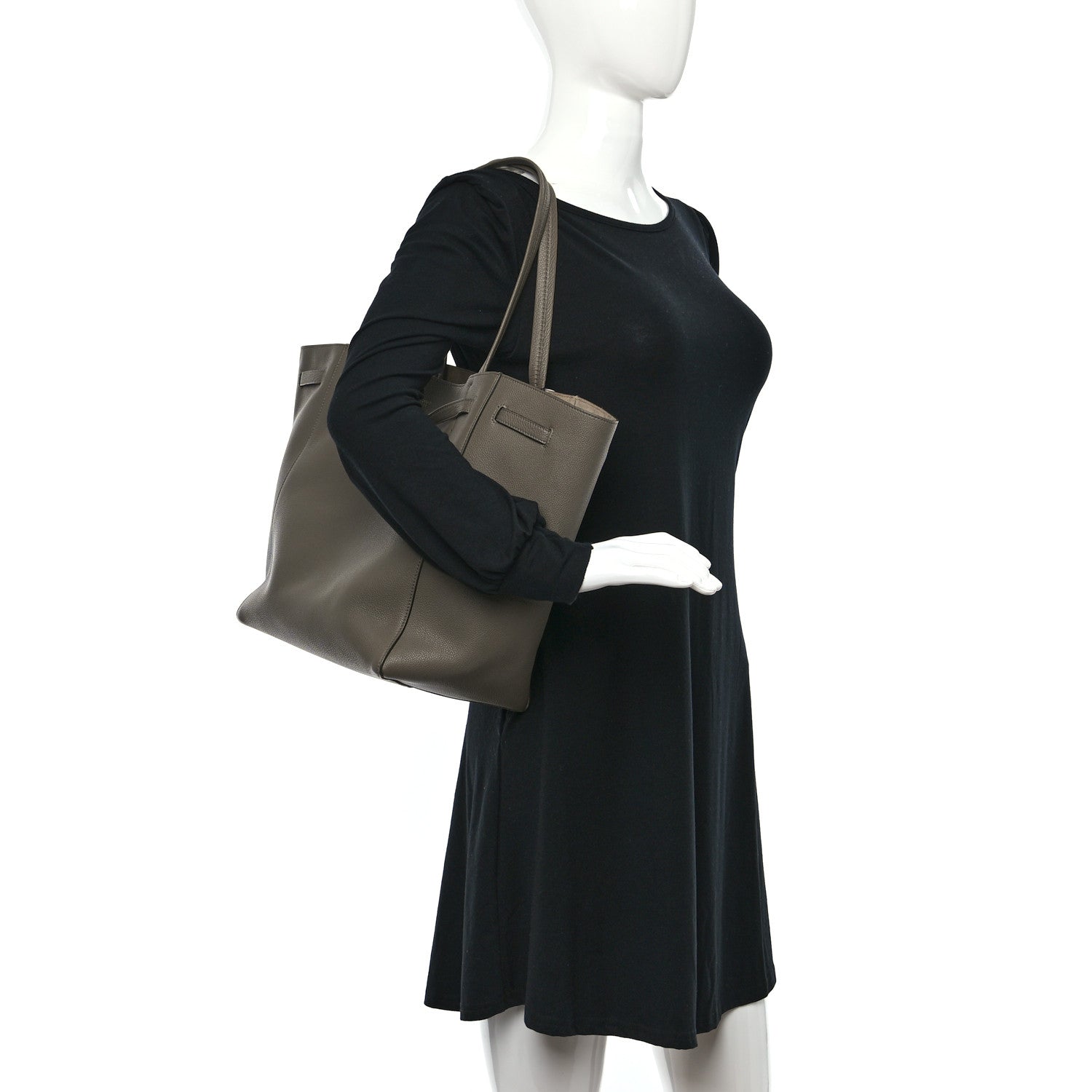 Celine Soft Grained Calfskin Small Belt Cabas Phantom Taupe 2 of 9