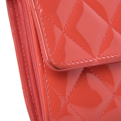 Chanel Patent Calfskin Quilted Large Flap Wallet Dark Pink 13 of 15