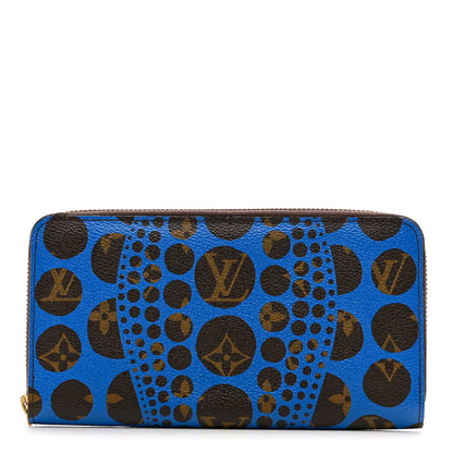 Louis Vuitton Monogram Kusama Pumpkin Dots Zippy Wallet Blue 1 of 8