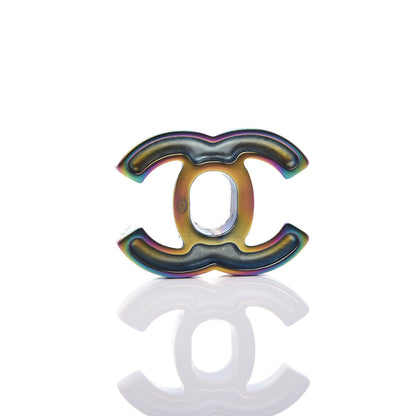 Chanel CC Turnlock Interchangeable Earrings Gold Iridescent 6 of 8