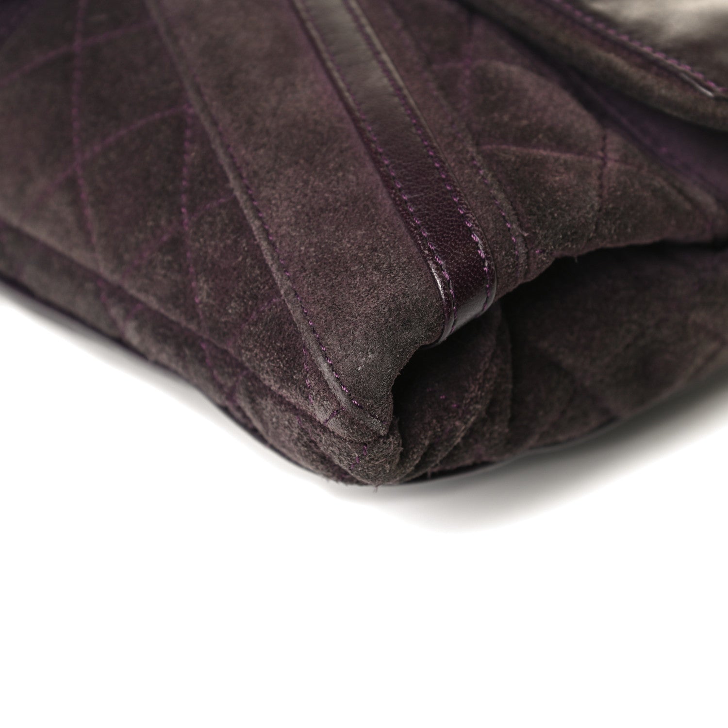 Chanel Suede Union Jack Jumbo Mademoiselle Flap Purple 9 of 13
