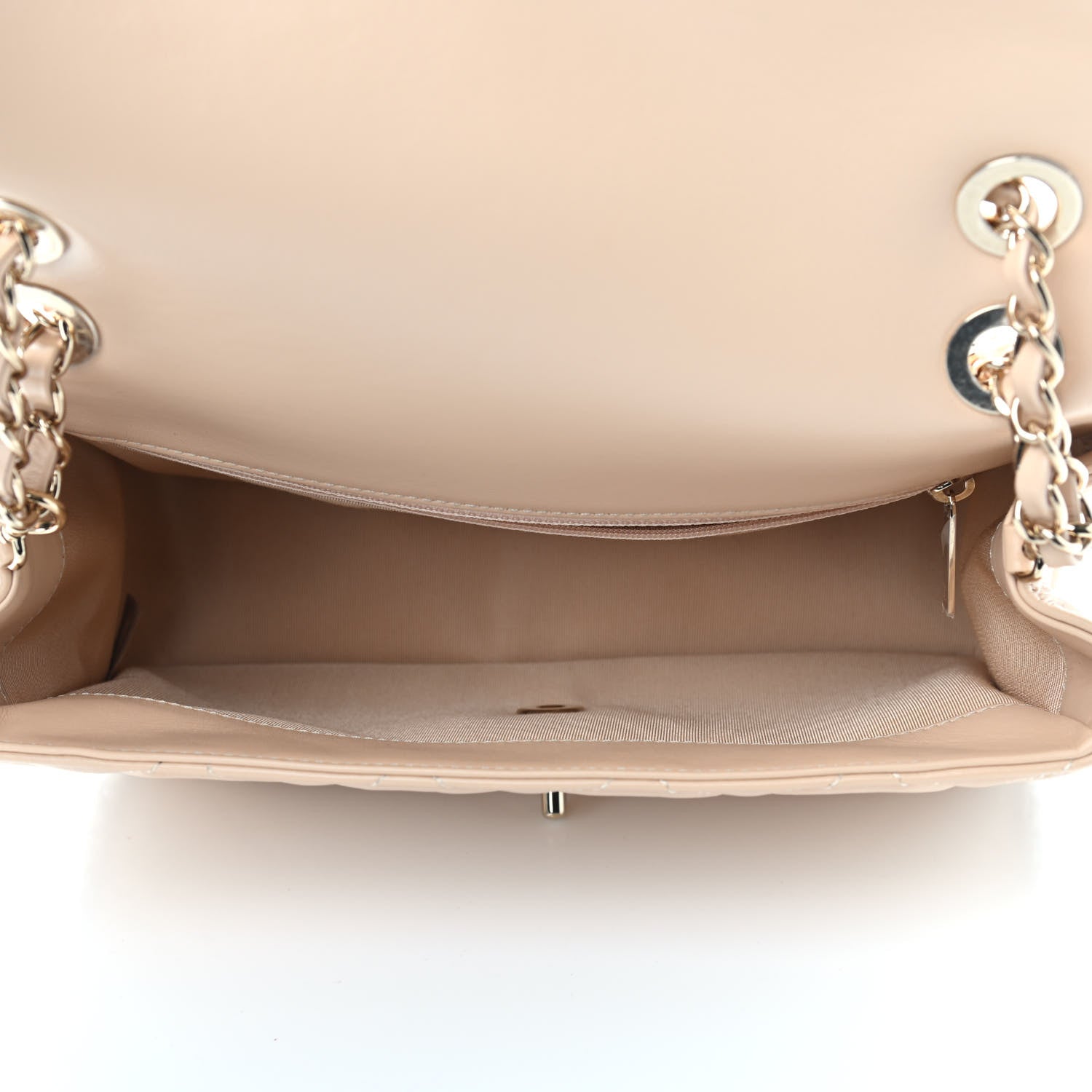 Chanel Crumpled Calfskin Medium Chain All Over Flap Beige 5 of 9