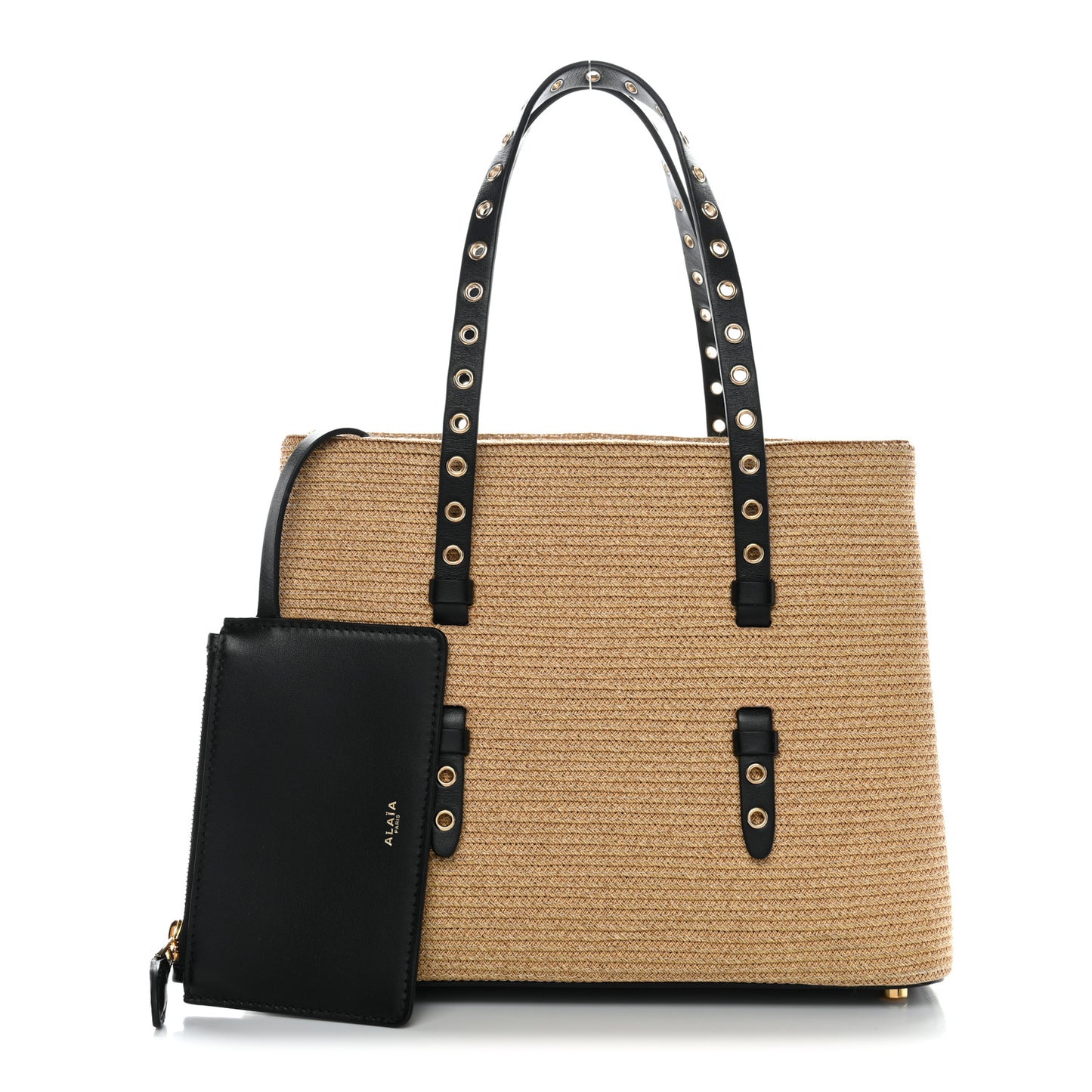 Paper Straw Calfskin Mina 25 Bag Natural
