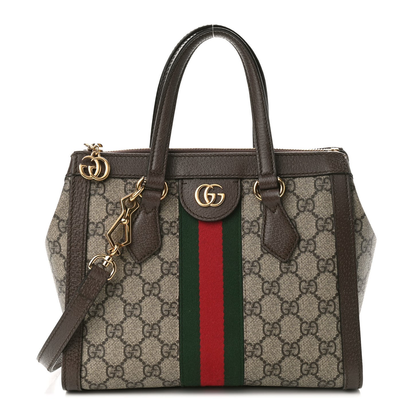GG Supreme Monogram Small Ophidia Tote Bag Brown