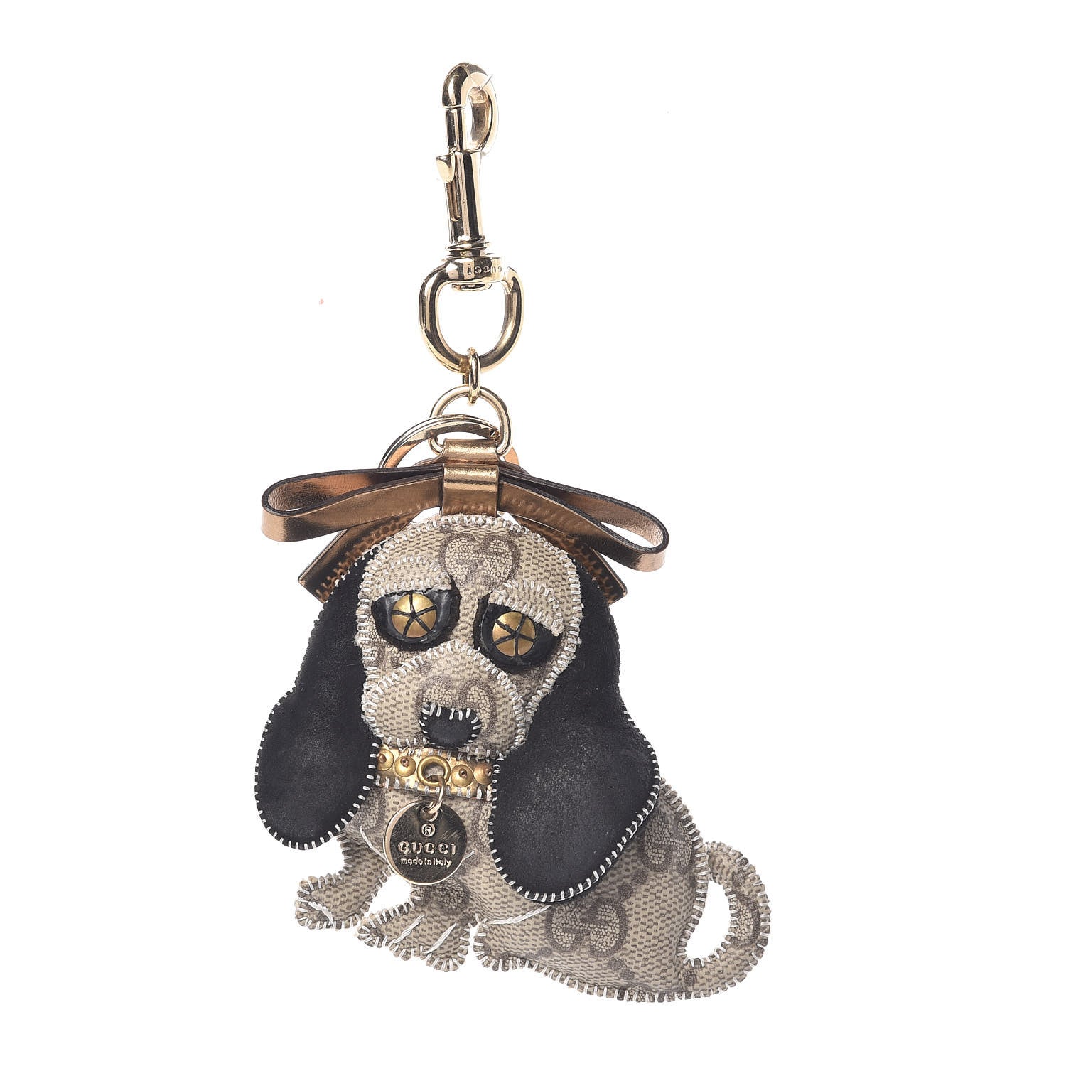 Gucci GG Supreme Monogram Sam Dog Key Charm 1 of 3