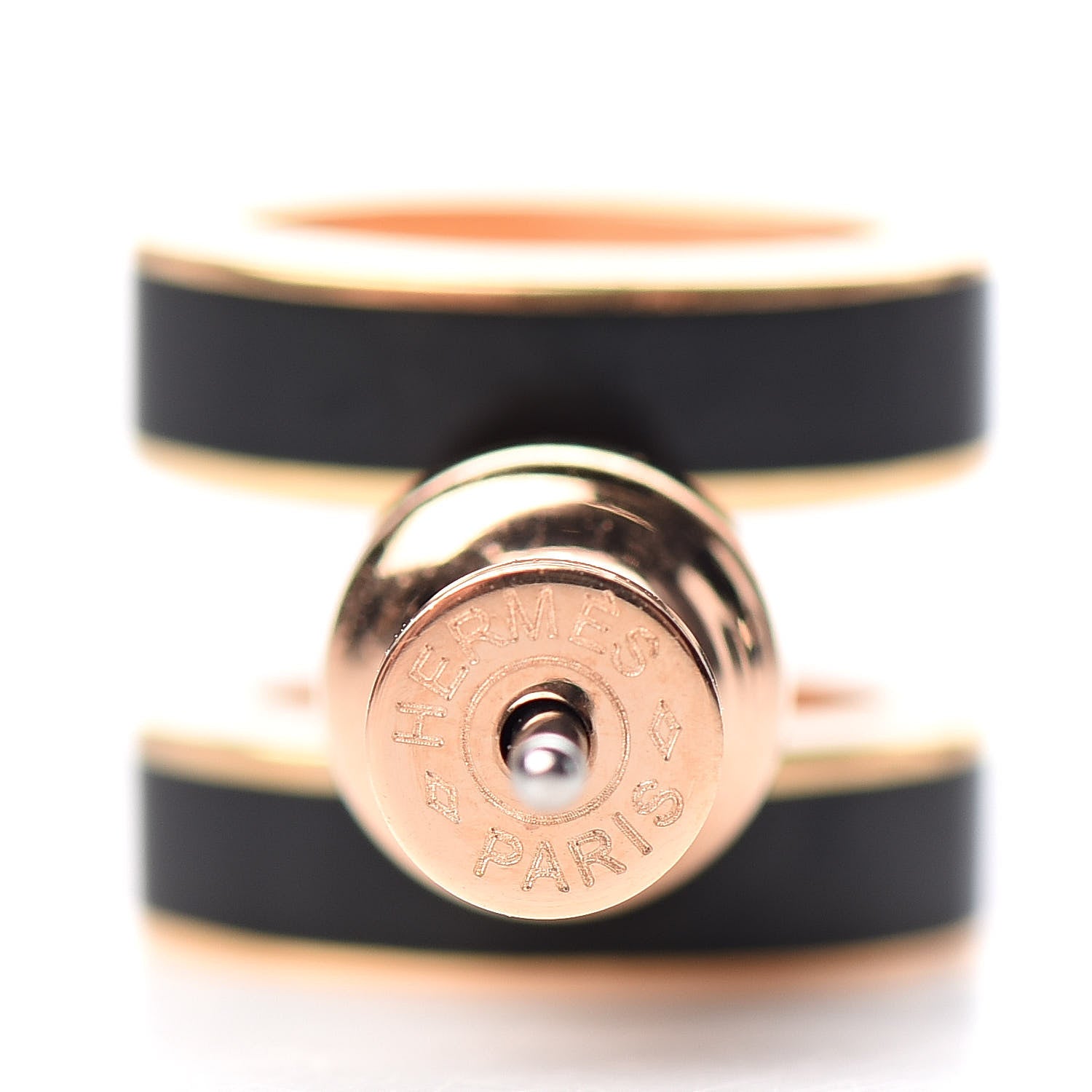 Hermes Gold Lacquered Pop H Earrings Black 4 of 4