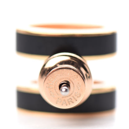 Hermes Gold Lacquered Pop H Earrings Black 4 of 4