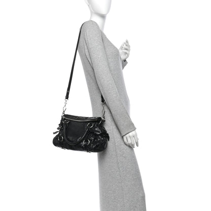 Miu Miu Vitello Lux Mini Bow Bag Black 2 of 10
