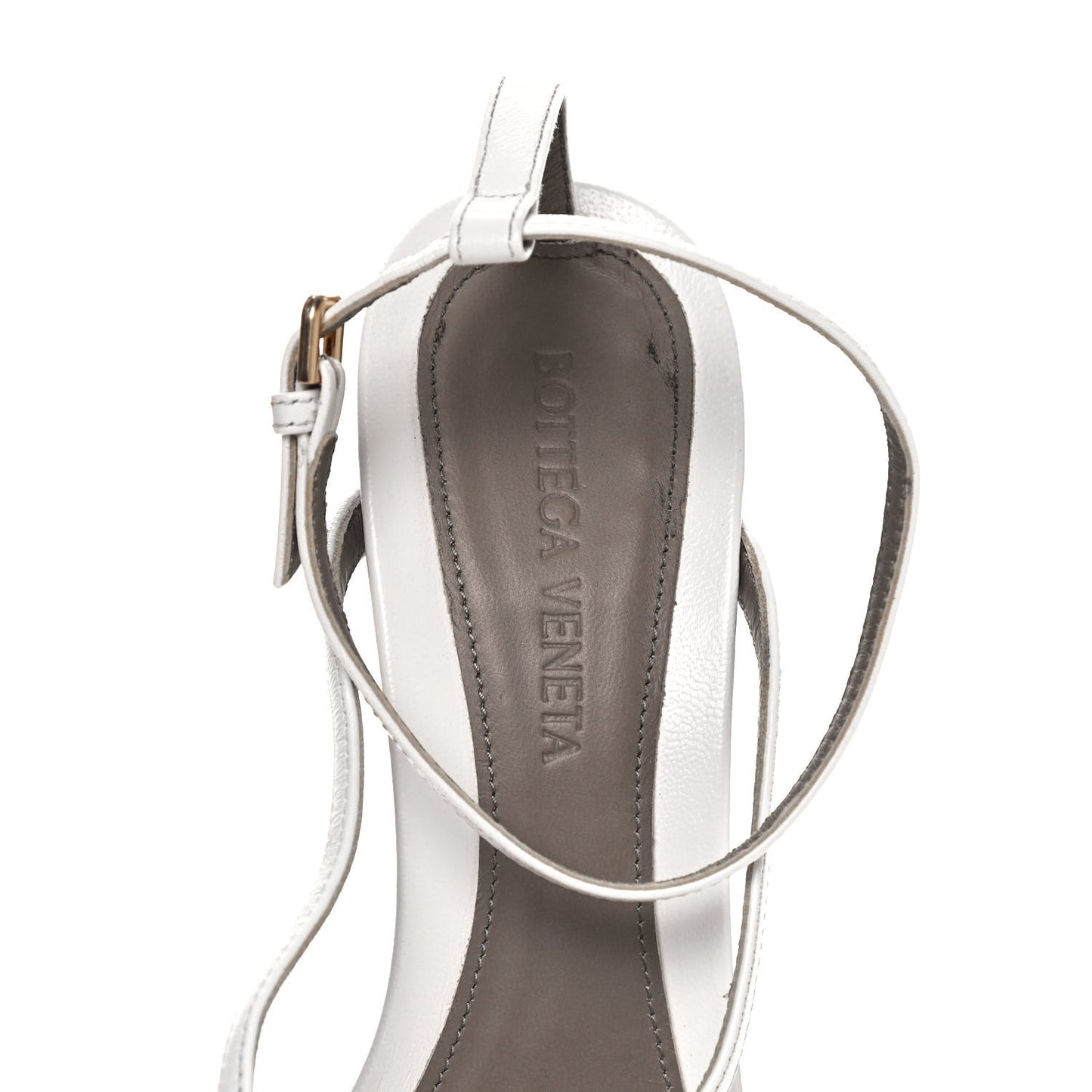 Lambskin Stretch Multi Strap 90mm Sandals 37.5 Optic White