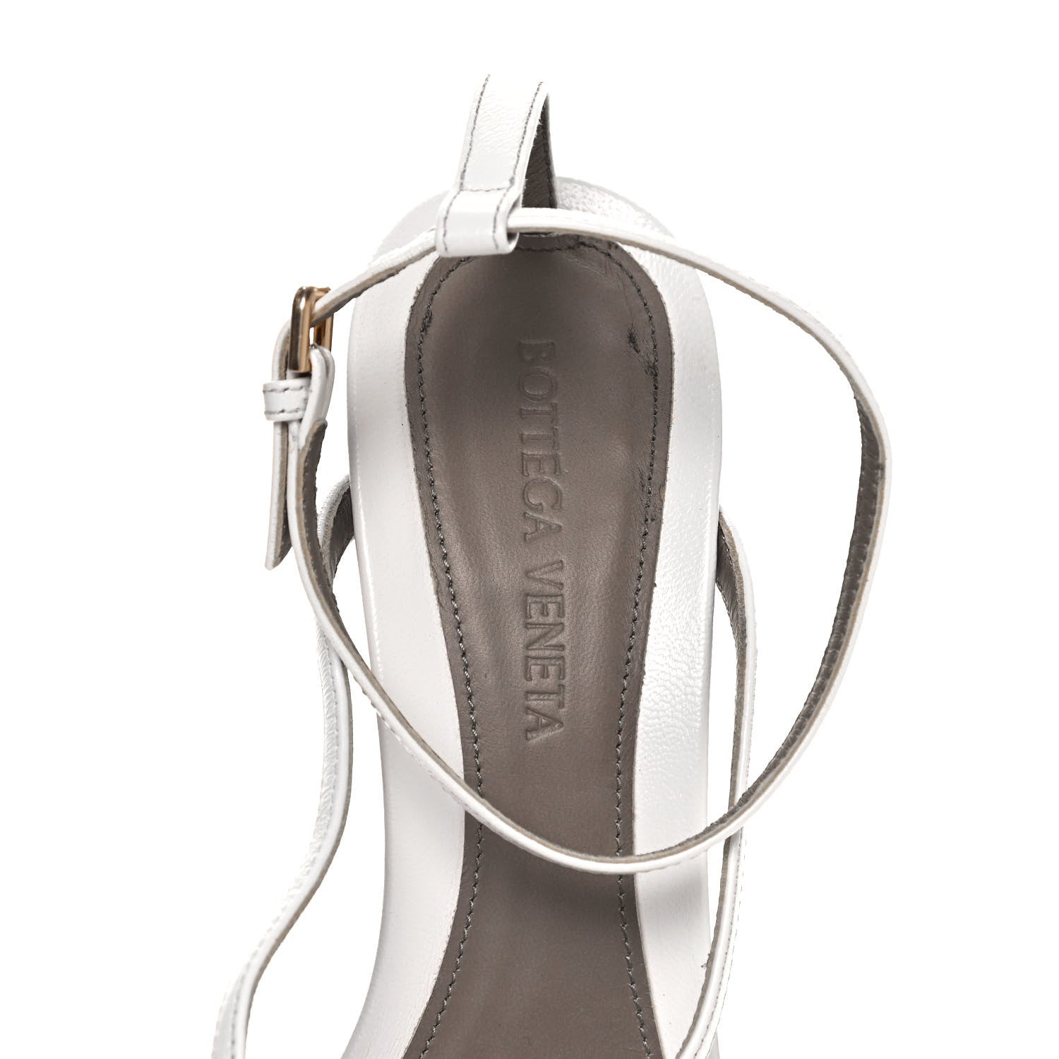Bottega Veneta Lambskin Stretch Multi Strap 90mm Sandals 37.5 Optic White 7 of 13