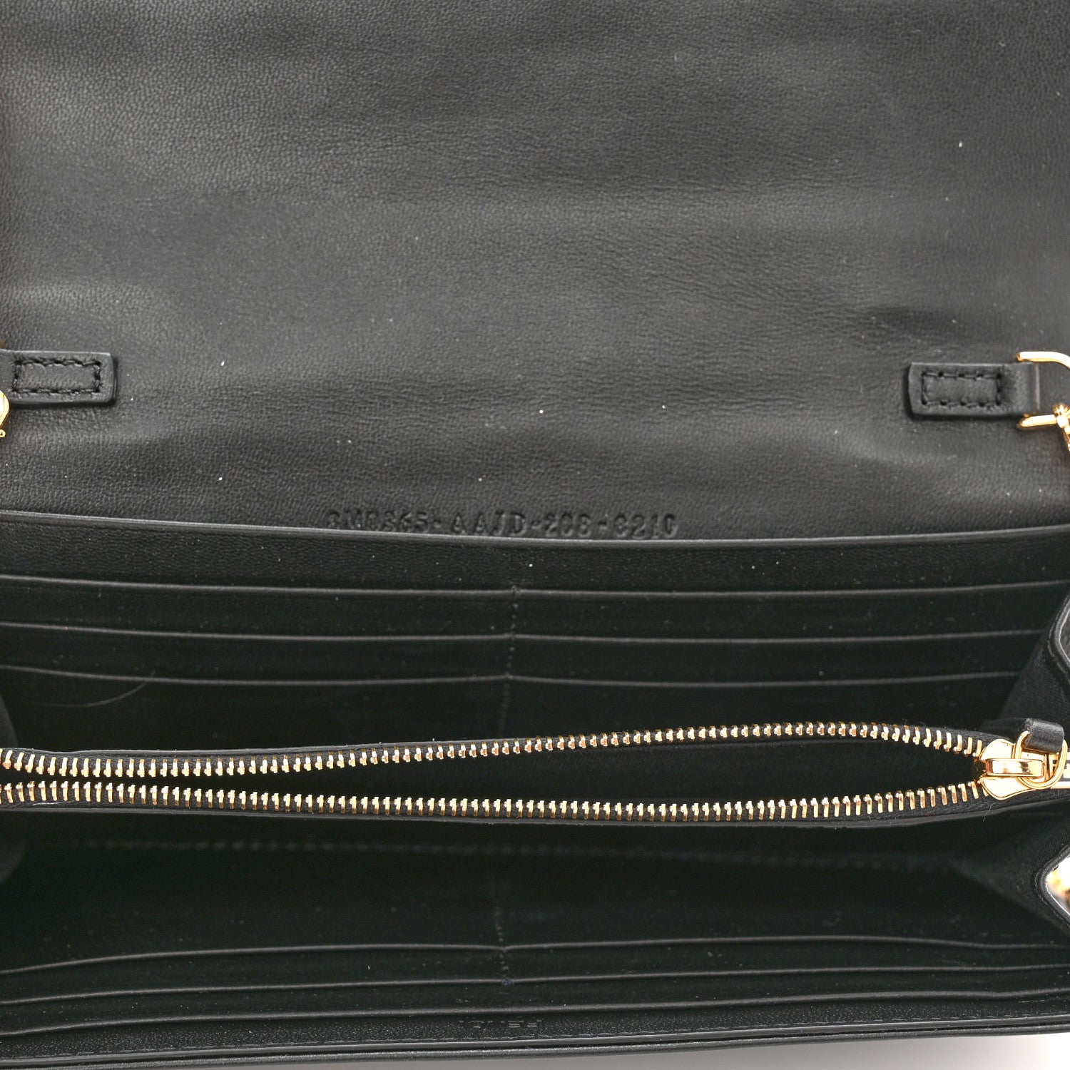 Fendi Nappa Matisse FF Embossed Continental Wallet On Chain Black 5 of 11