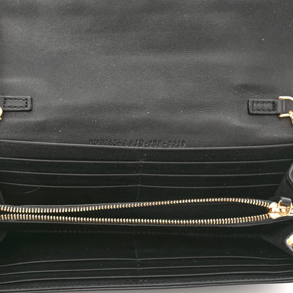 Fendi Nappa Matisse FF Embossed Continental Wallet On Chain Black 5 of 11