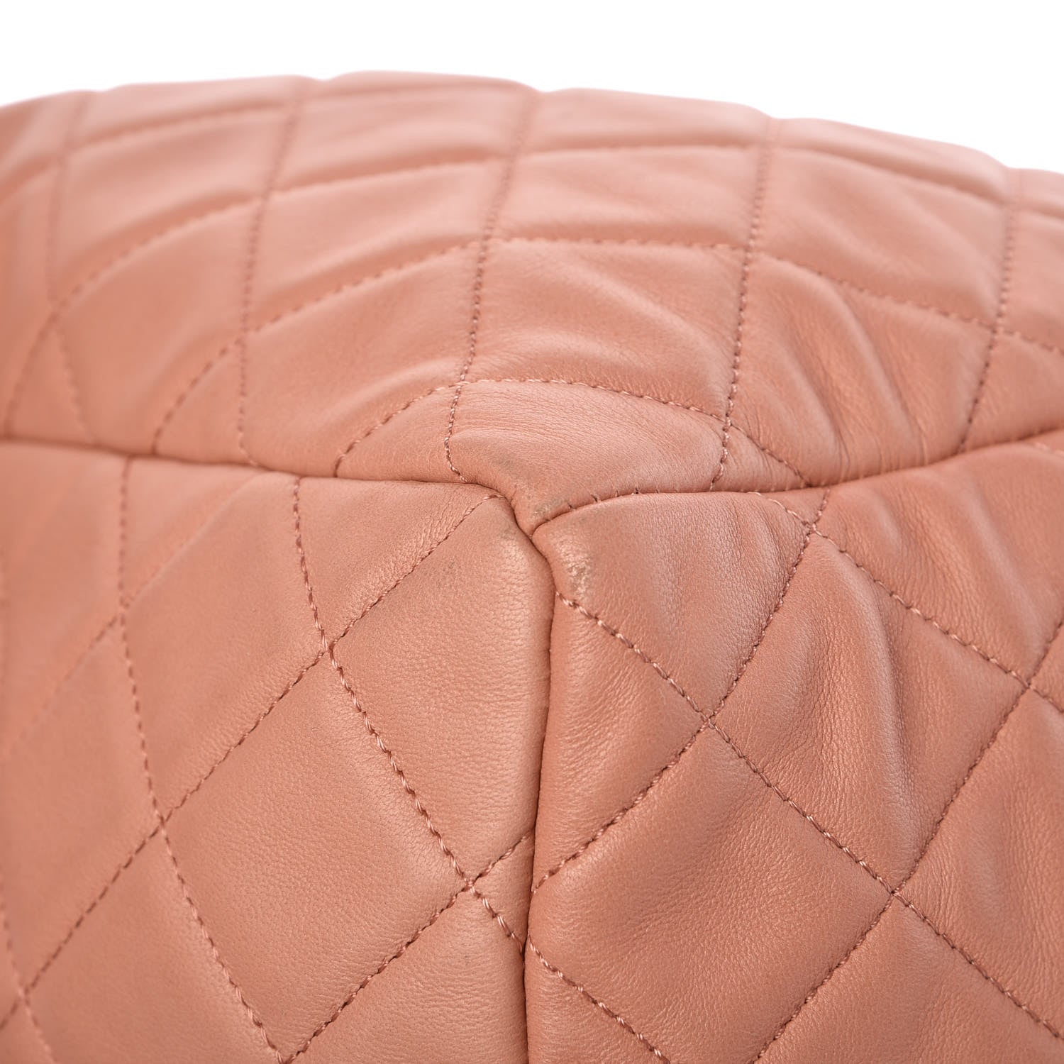 Chanel Lambskin Quilted CC Chain Drawstring Tote Dark Beige 15 of 16
