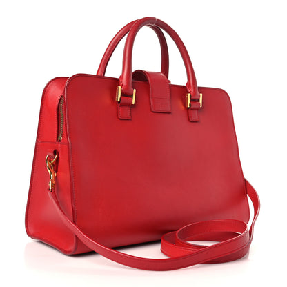 Saint Laurent Calfskin Small Monogram Cabas Lipstick Red 3 of 9