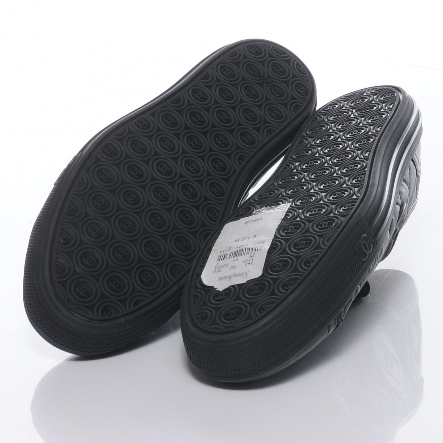 Leather Quilted CC Sneakers Black 36