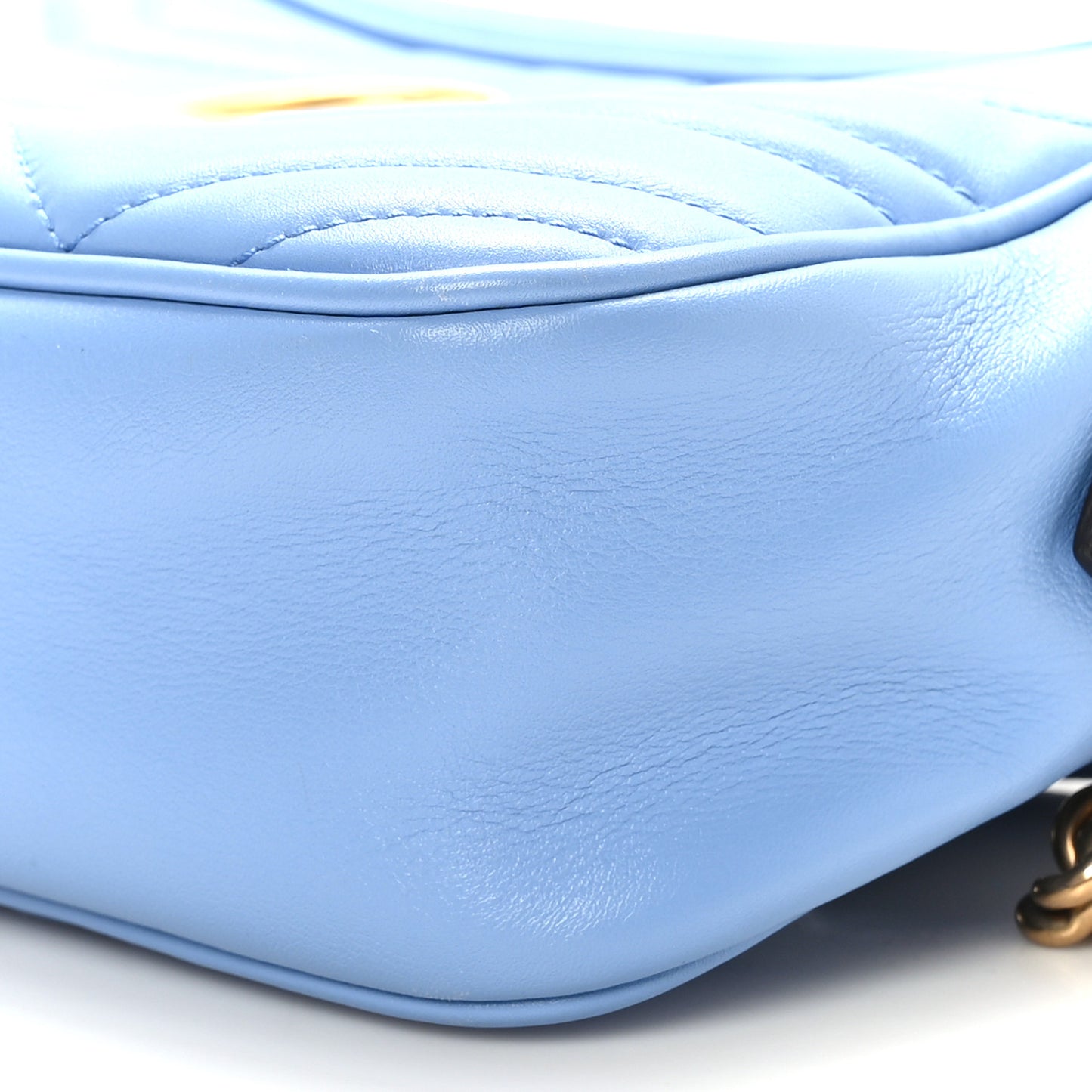 Calfskin Matelasse Small GG Marmont Chain Shoulder Bag Clear Sky Blue