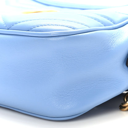 Gucci Calfskin Matelasse Small GG Marmont Chain Shoulder Bag Clear Sky Blue 9 of 9