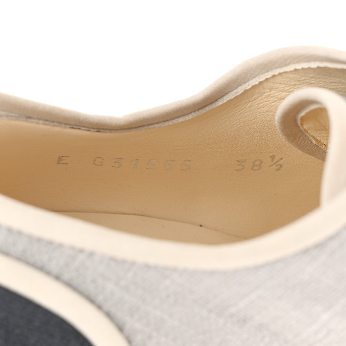 Cotton Lace Up Wedge Espadrilles 38.5 Grey Navy Blue