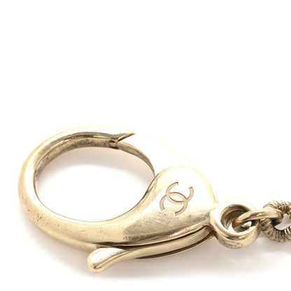 Chanel Metal Quilted CC Bag Charm Gold Pearly White 4 of 4