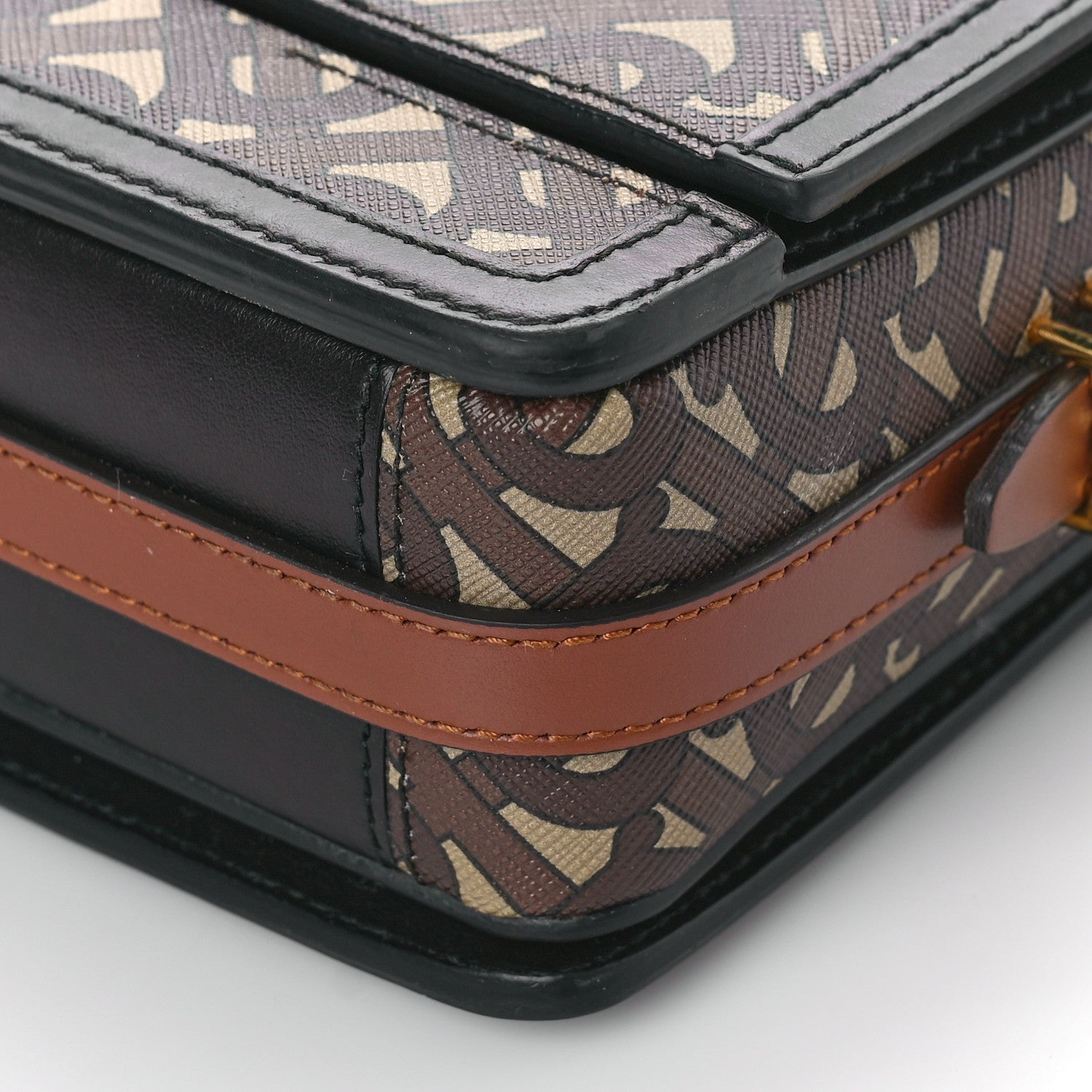 Burberry E-Canvas Monogram Small Grace Bag Bridle Brown 8 of 8