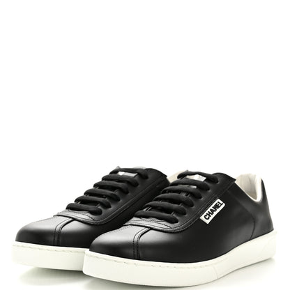 Chanel Calfskin CC Womens Sneakers 37.5 Black 4 of 10