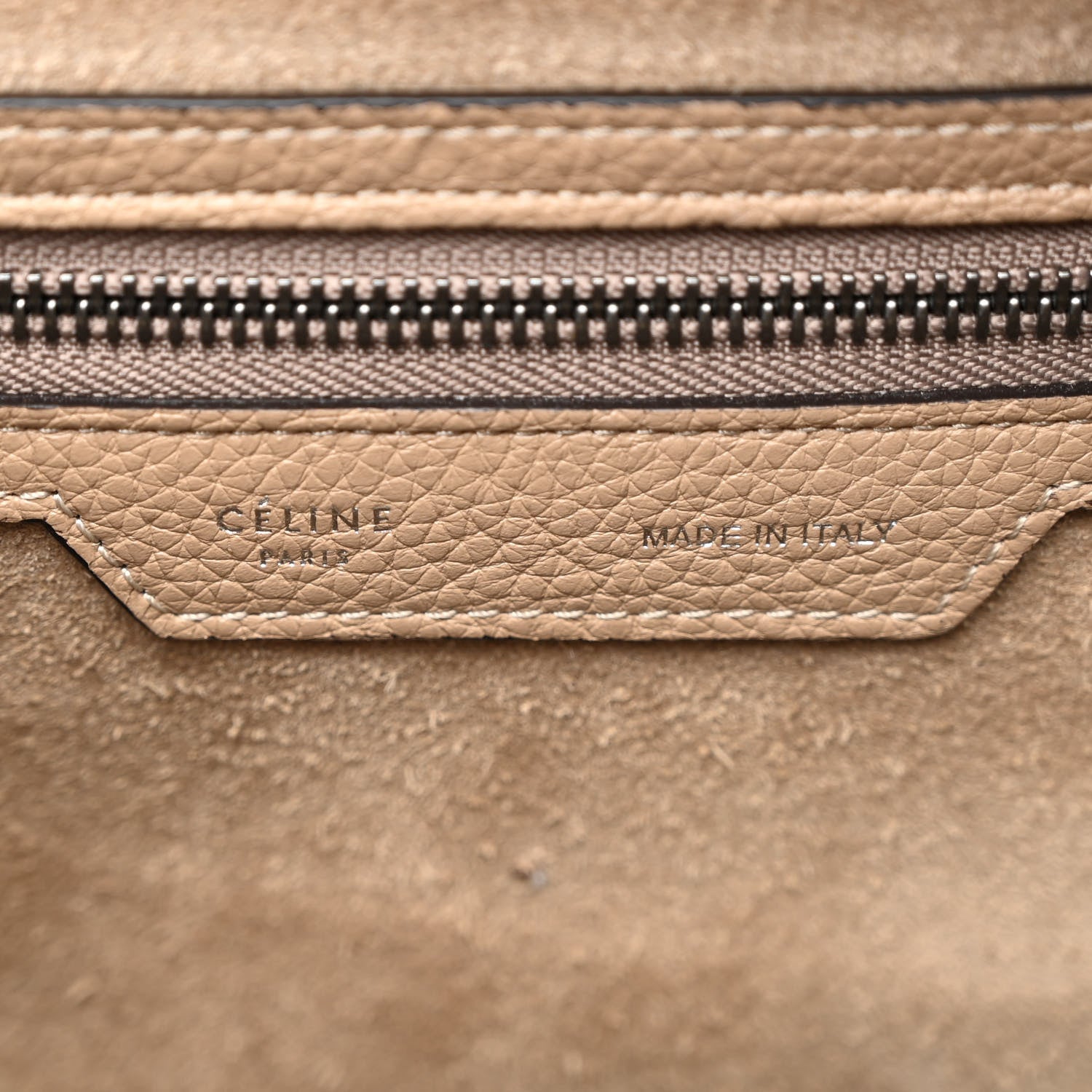 Celine Drummed Calfskin Micro Luggage Dune 6 of 10