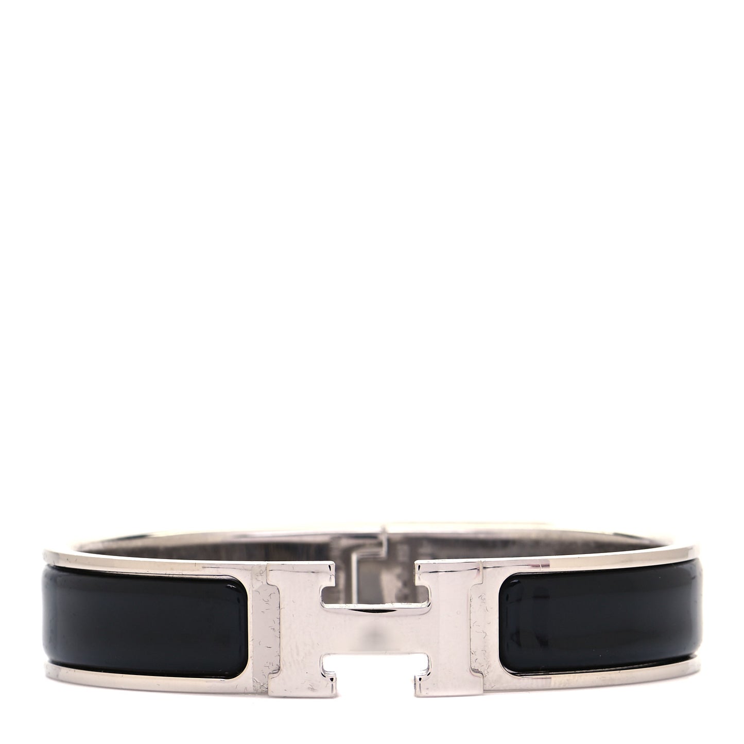 Enamel Narrow Clic Clac H Bracelet PM Black