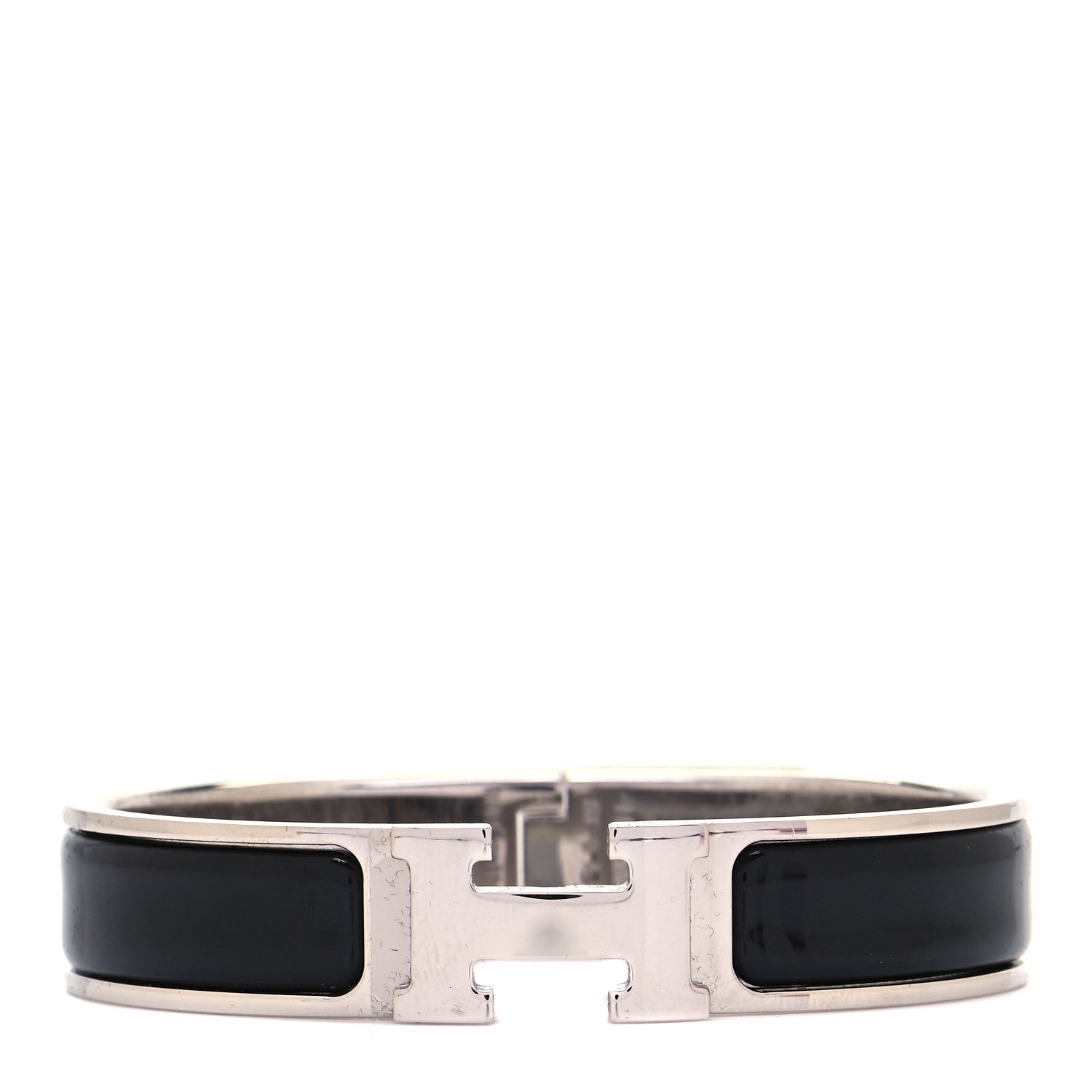 Hermes Enamel Narrow Clic Clac H Bracelet PM Black 1 of 6