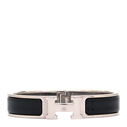 Hermes Enamel Narrow Clic Clac H Bracelet PM Black 1 of 6
