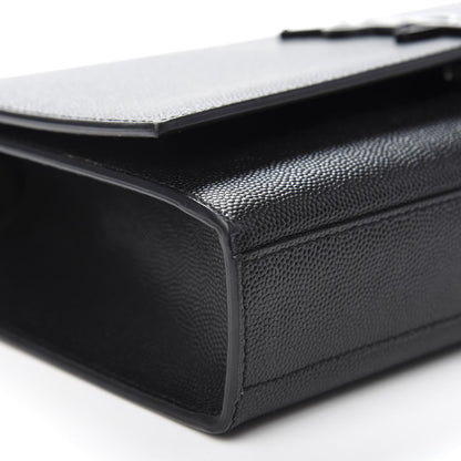 Saint Laurent Grain De Poudre Medium Classic Monogram Kate Satchel Black 6 of 10