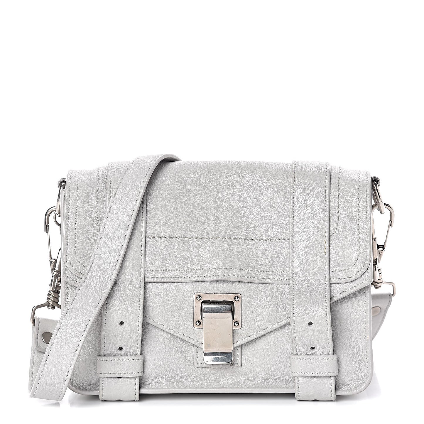 Lambskin PS1 Mini Pouch Messenger Pale Steel