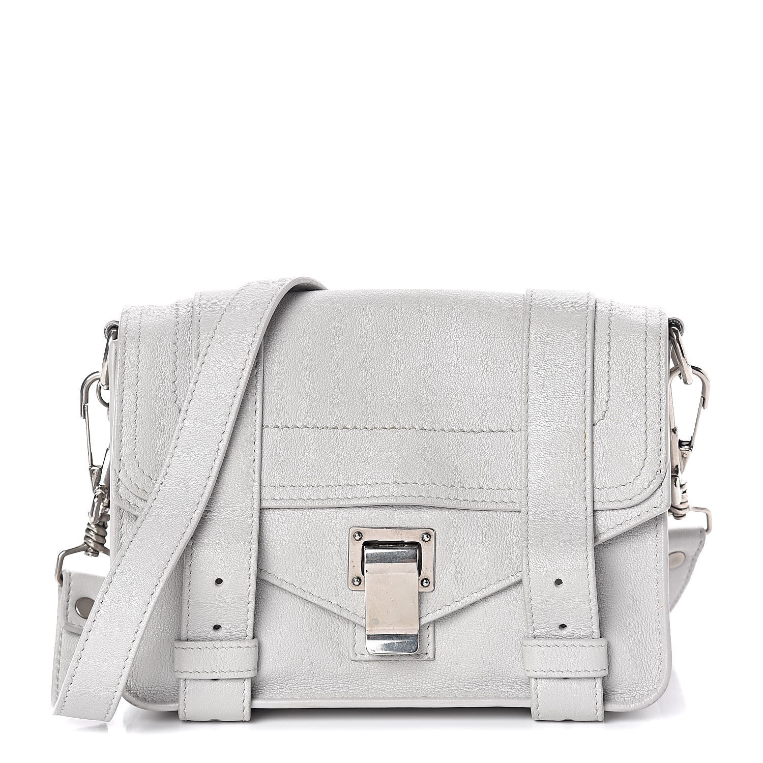 Proenza Schouler Lambskin PS1 Mini Pouch Messenger Pale Steel 1 of 10