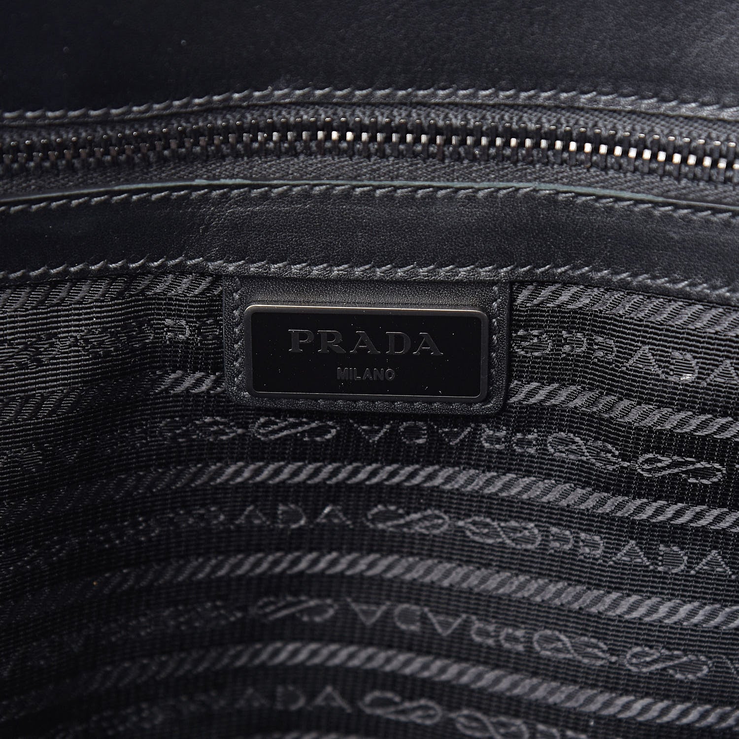 Prada City Calf Tessuto Nylon Shopping Tote Black 6 of 12