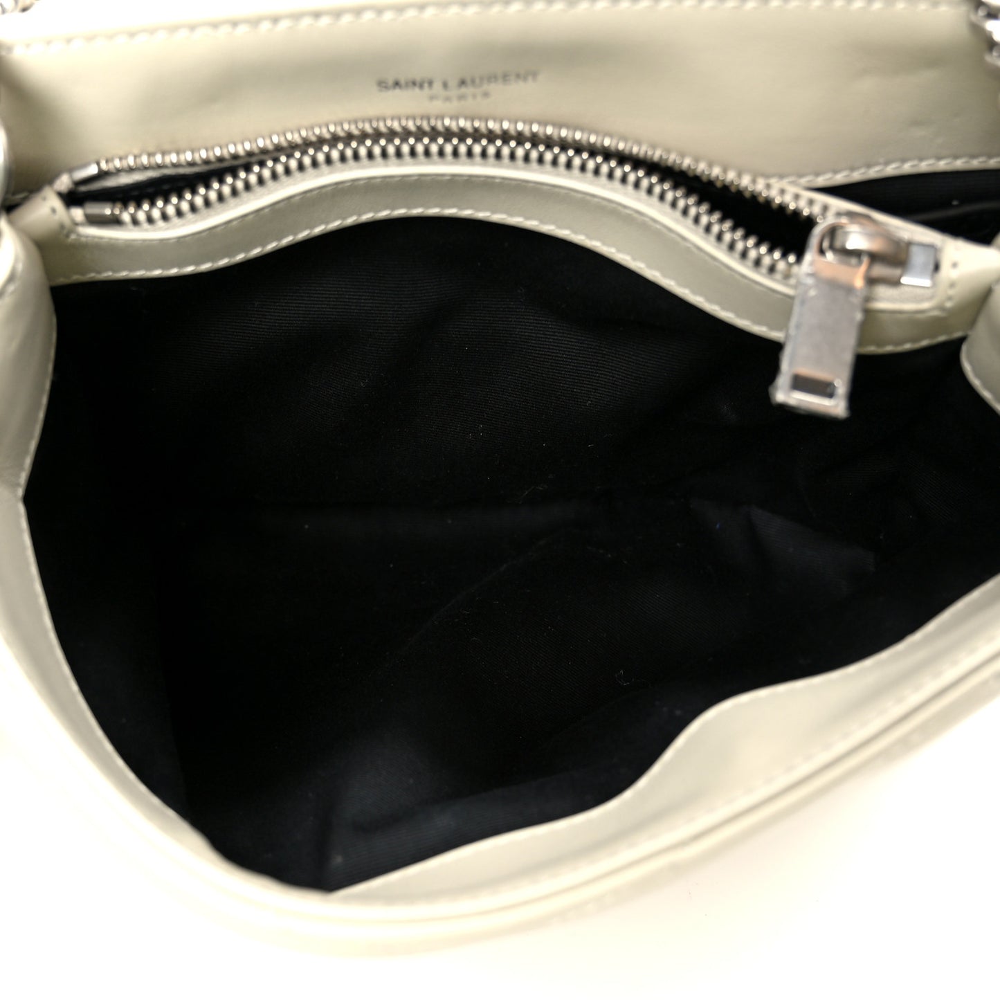 Calfskin Y Quilted Monogram Small Loulou Chain Satchel Crema Soft
