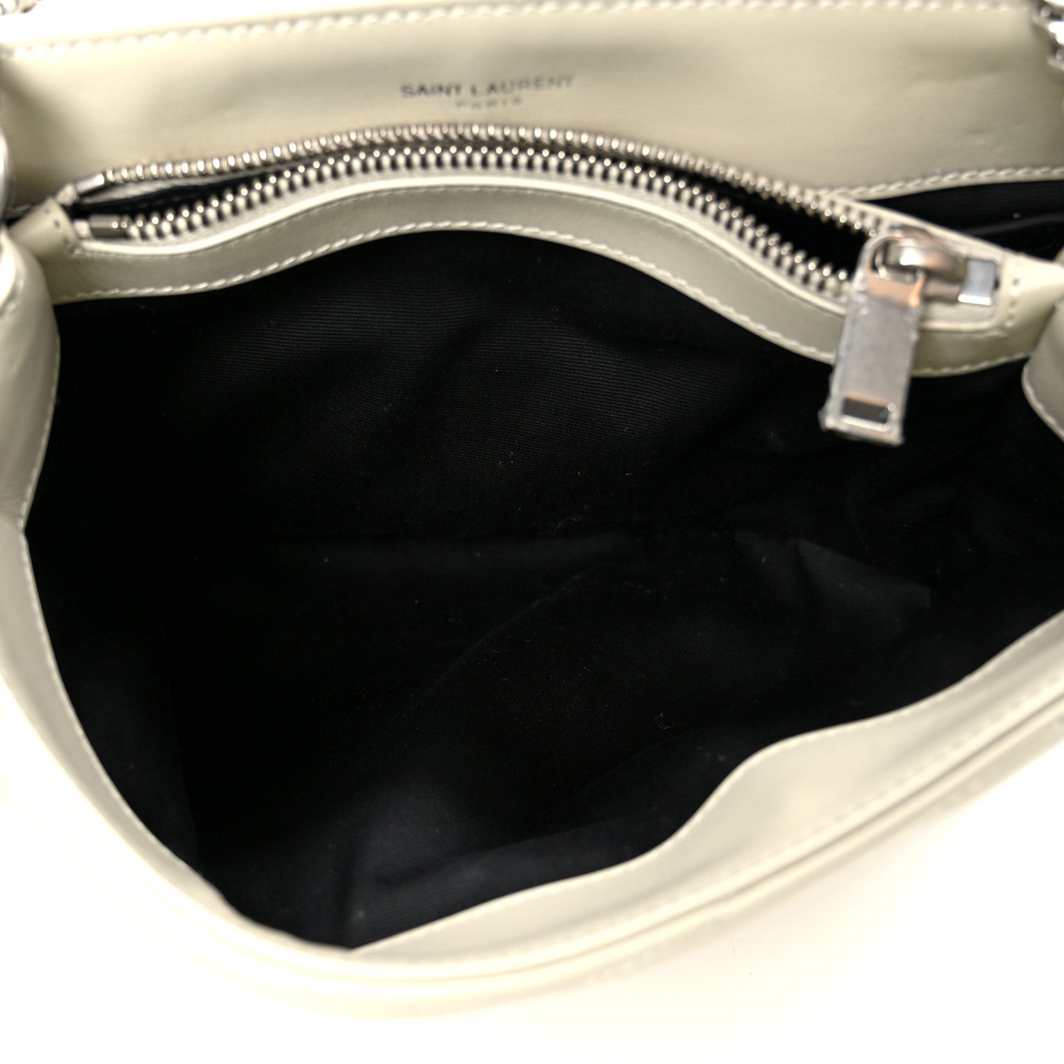 Saint Laurent Calfskin Y Quilted Monogram Small Loulou Chain Satchel Crema Soft 10 of 21
