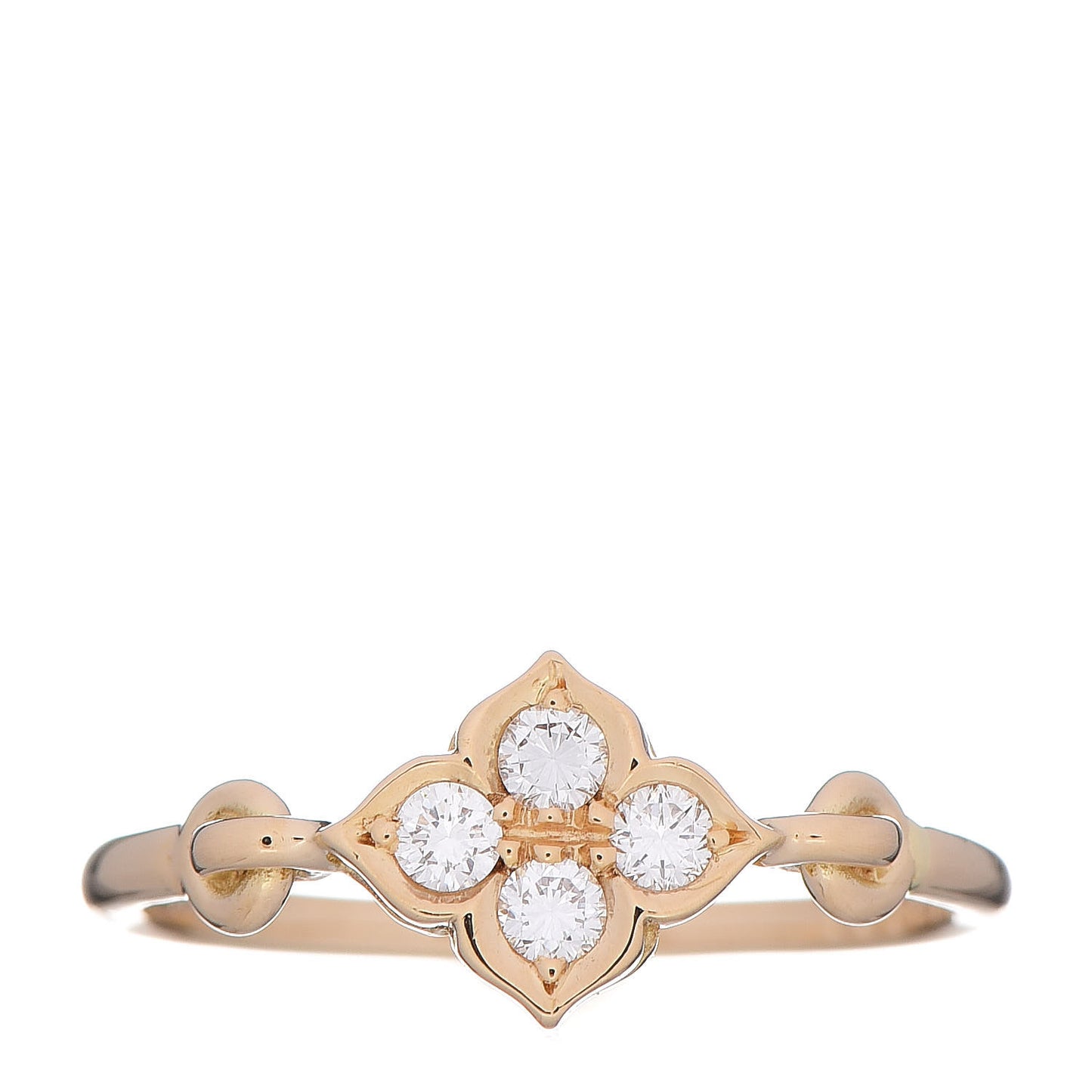 18K Yellow Gold Diamond Hindu Floral Ring 48 4.5