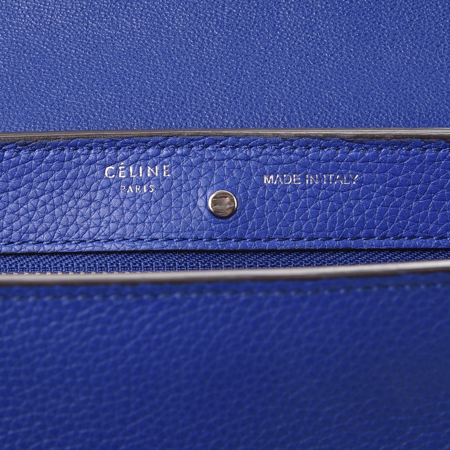 Celine Drummed Calfskin Suede Small Trapeze Indigo 7 of 8