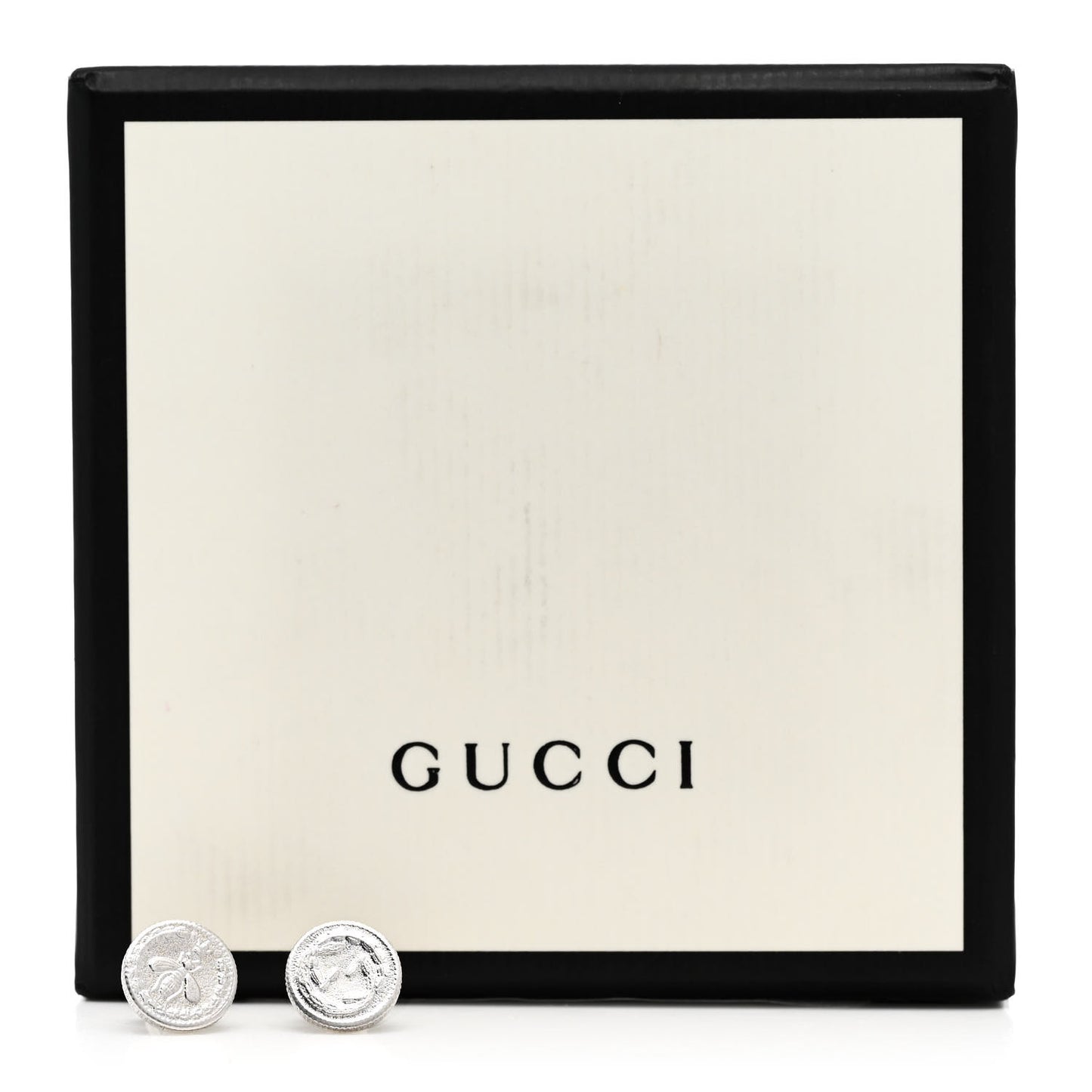 Sterling Silver Round Interlocking G Bee Stud Earrings