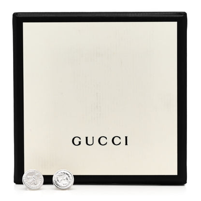 Gucci Sterling Silver Round Interlocking G Bee Stud Earrings 5 of 5